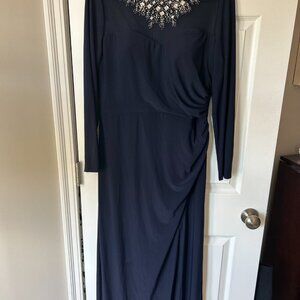 Navy Evening Gown with sequencing